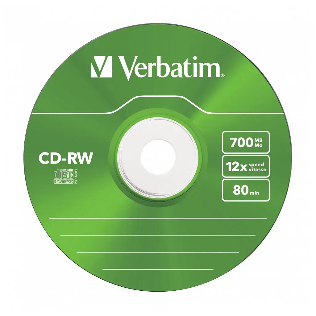 Диск CD Verbatim CD-RW 700Mb 12X SlimBox 5шт Color (43167) - фото 5