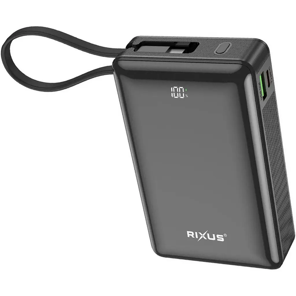 Зовнішній акумулятор Rixus RXPB02B 20000mAh 22.5W Black (A00004674) [172724] - фото 2