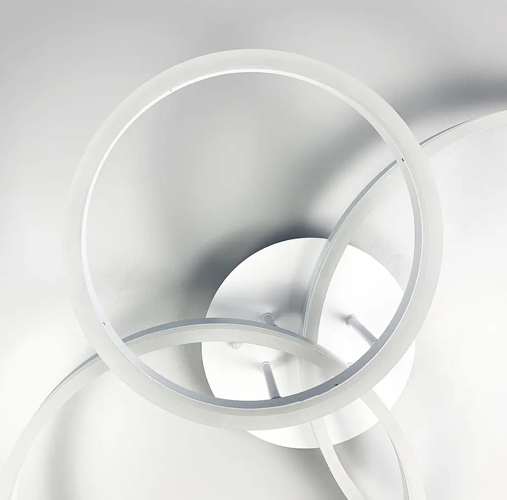 Потолочная LED люстра в белом на 3 кольца Line.F A 8008/3 WH - фото 6