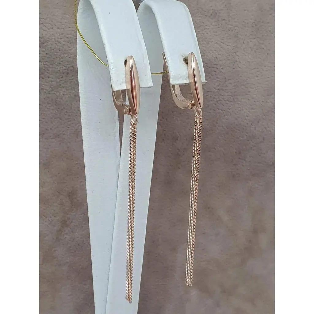 Золотые серьги-подвески Платон. 1С125/00Б - фото 2