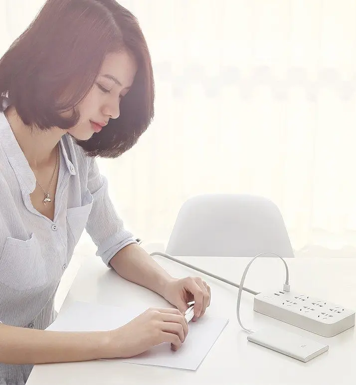 Подовжувач MiJia Power Strip CXB6-1QM (6 х розеток 3 х USB) White China Edition - фото 4