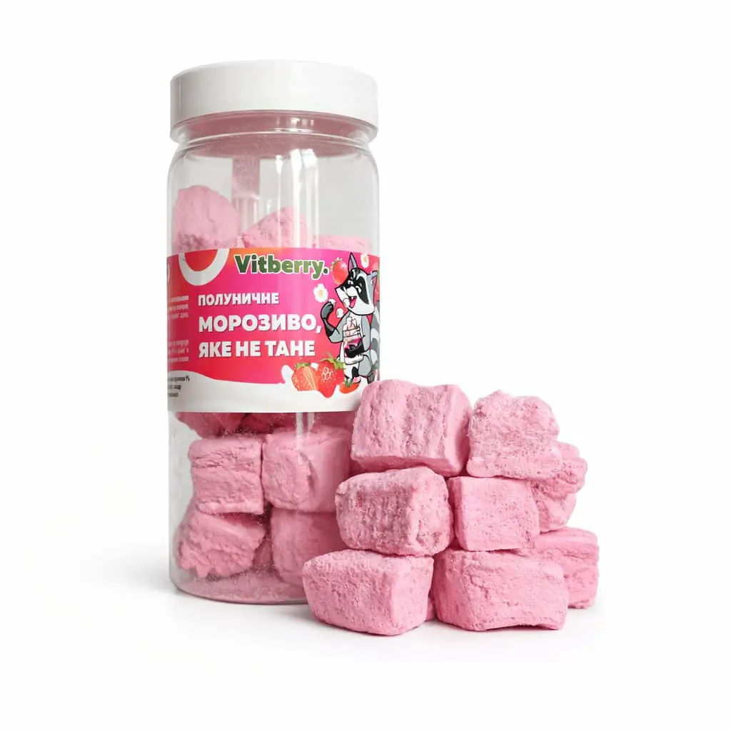 Сублимированное мороженое Клубника, 50 г - фото 1