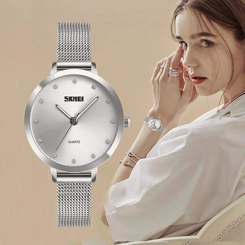 Жіночий класичний годинник Skmei 1291 angel (Сріблястий) - фото 8