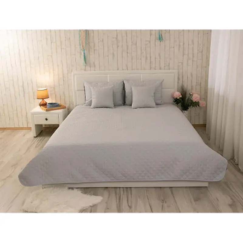 Покривало Руно двостороннє декоративне Velour Dark Grey ромб 150х220 см (360.55_Dark Grey ромб) - фото 7