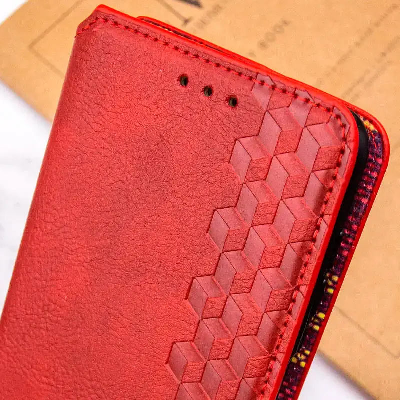 Чехол-книжка GETMAN Cubic Cover Case для Redmi 13C / Poco C65 Red [100963] - фото 4