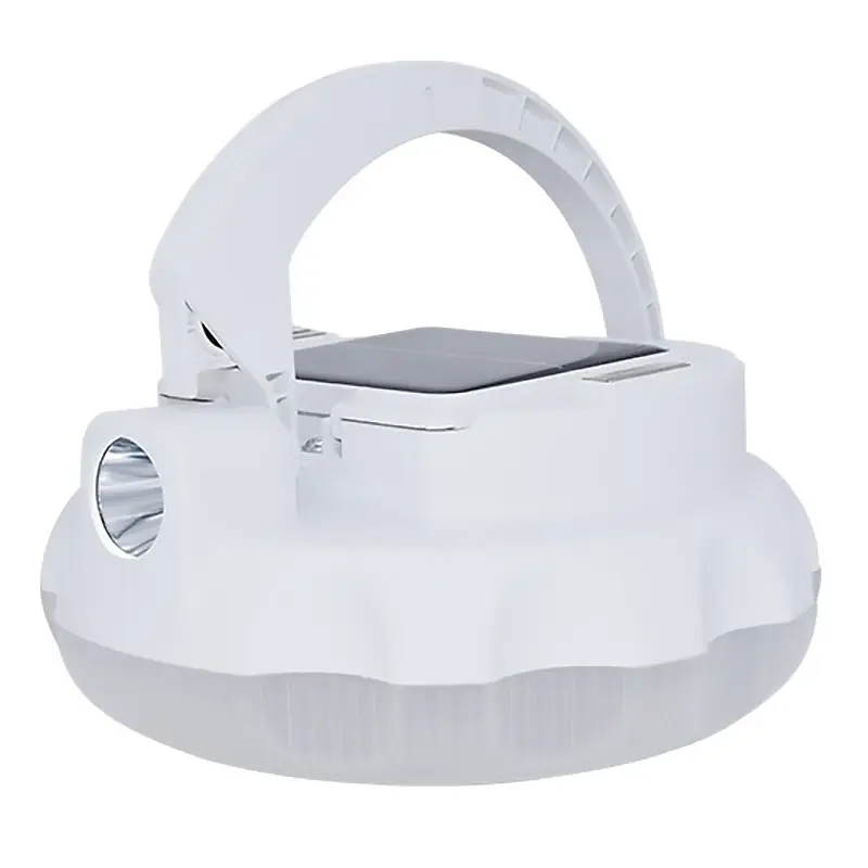 Сонячна LED лампа 200W, 4800 mAh, біла | IP66 | 360° світло + ліхтар | Зарядка USB-C | Гачок і магніт - фото 3