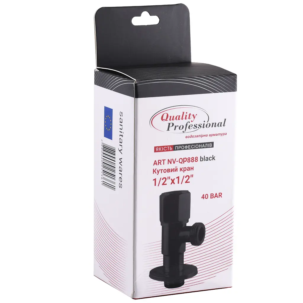 Кран кульовий кутовий Q Professional 1/2″X1/2″ NV-QP888 Black 000025136 - фото 4