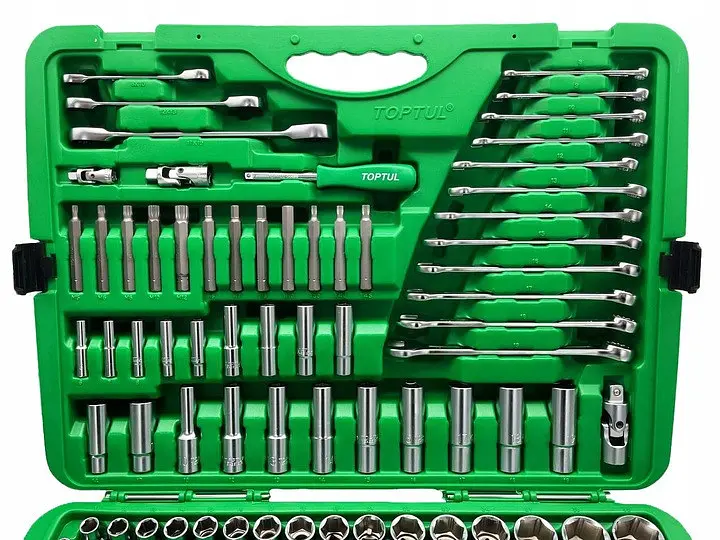 Набір інструменту комбінований 1/4", 3/8", 1/2" 163 од. TOPTUL GCAI163R - фото 5