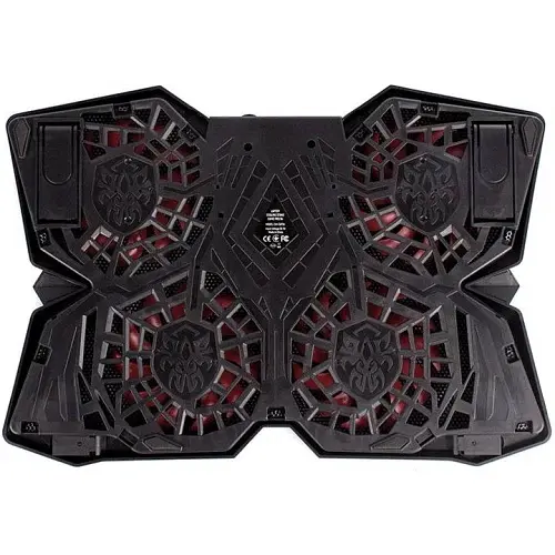 Підставка для ноутбука до 17" ColorWay Game Pro S4, Black, 4x8 см вентилятори, регулювання нахилу, синє LED підсвічування, 2xUSB, 433х376х40 мм, 970 г (CW-CGPS4) - фото 4