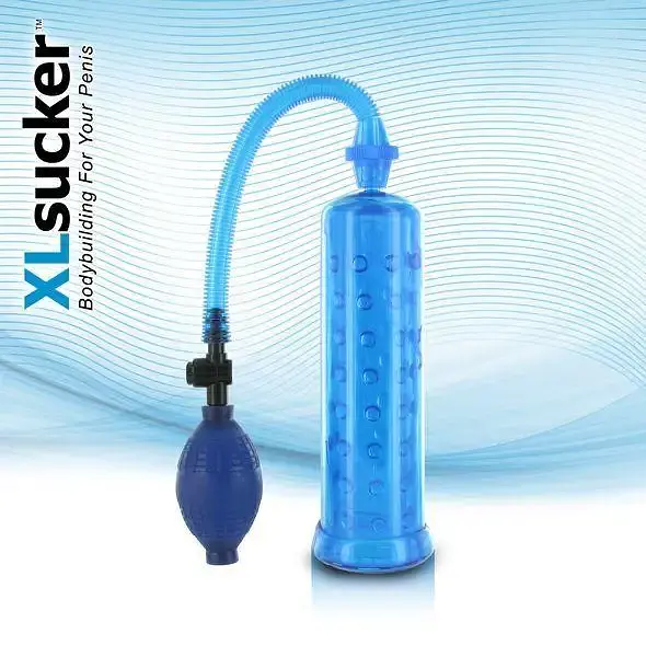 Вакуумна помпа XLsucker Penis Pump Blue для члена довжина до 18 см діаметр до 4 см - фото 4