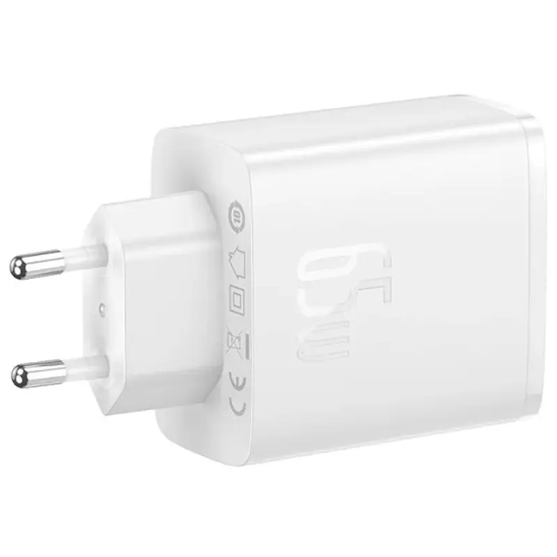 МЗП Baseus Cube Pro Fast Charger PD65W (1USB-A/2C) (P10111404) Moon White - фото 3