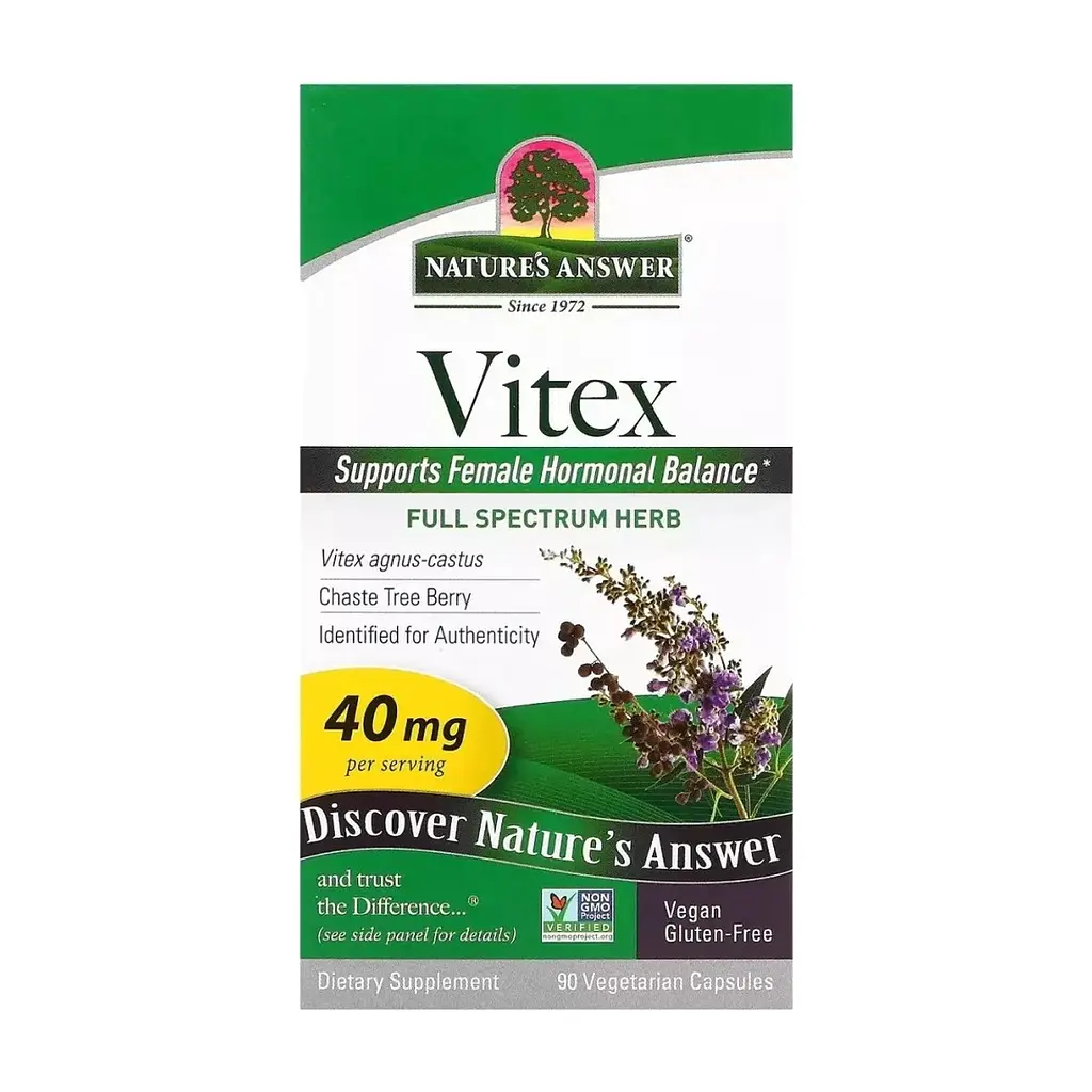 Трави Nature's Answer Вітекс, 40 мг, Vitex, Agnus-Castus Chaste Tree Berry, 90 вегетаріанських кав. (NTA-16354) - фото 2
