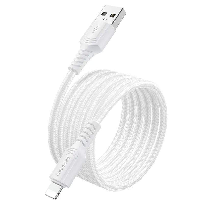 Дата кабель Borofone BX116 Certain USB to Lightning 2.4A (1m) White - фото 3