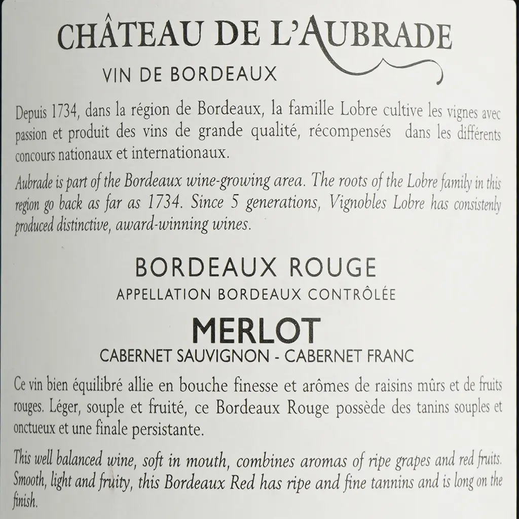 Вино Chateau De L'Aubrade Bordeaux Rouge AOP, красное, сухое, 0,75 л - фото 7