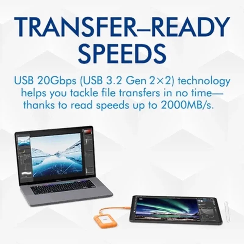 Накопичувач SSD USB Type-C 2TB Rugged Mini LaCie (STMF2000400) - фото 6