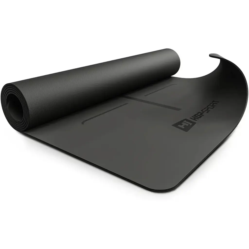 Йога-мат Hop-Sport PU 0,5см 183 x 68см HS-P005GM чорний - фото 4