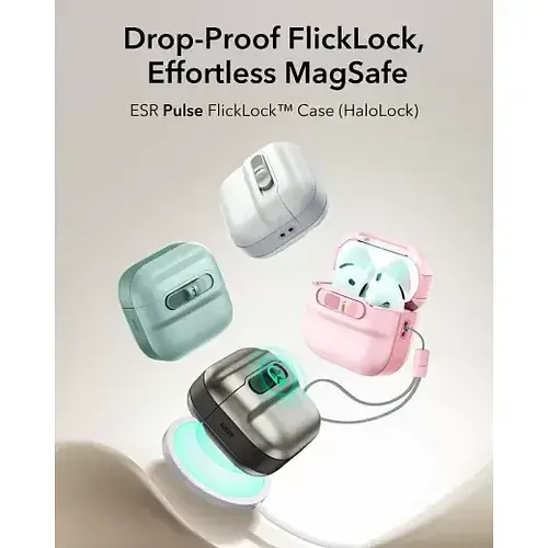 Чохол з ремінцем ESR Pulse FlickLock Case HaloLock для AirPods 4 2024 White (1C0130202) - фото 3