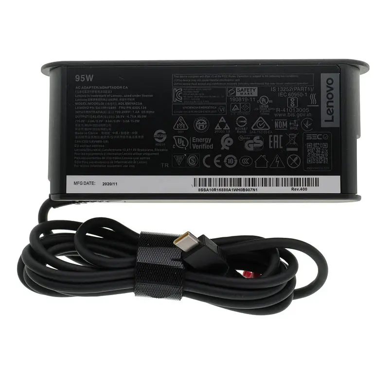 Блок живлення для ноутбука Lenovo TYPE-C 95W Чорний SLIM OVALE - фото 3