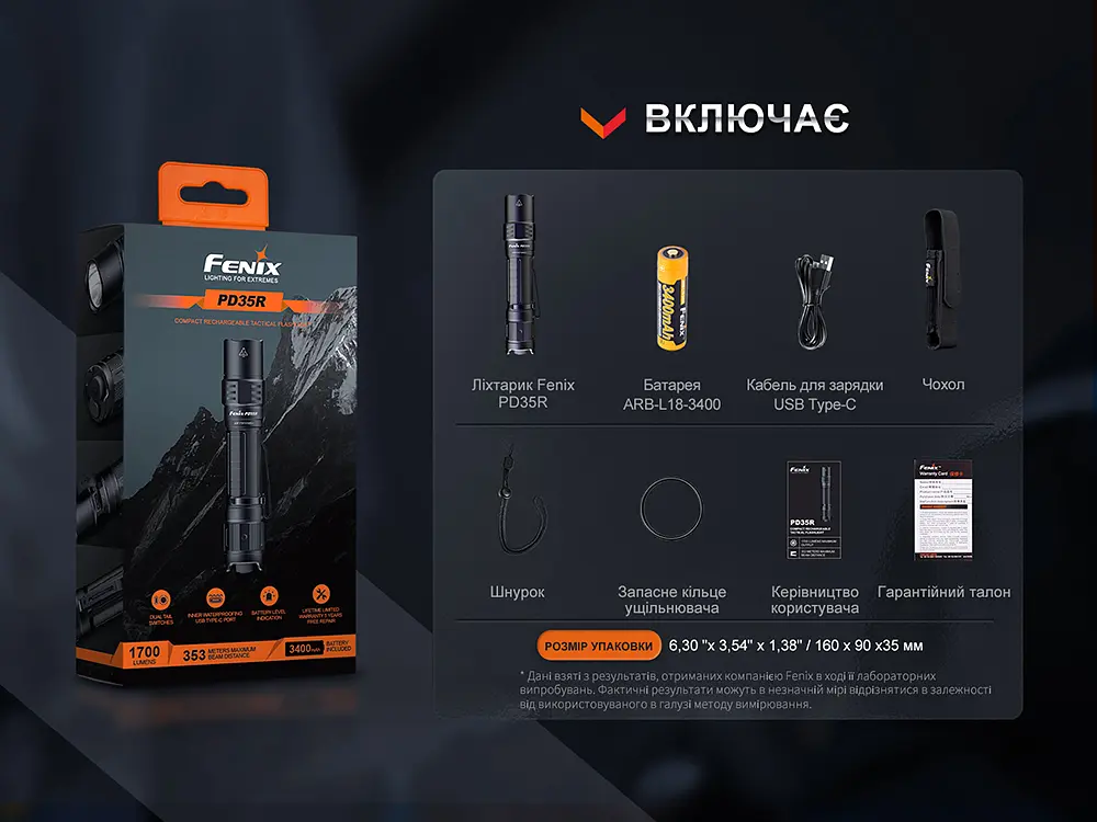 Ліхтар тактичний акумуляторний Fenix PD35R - фото 18