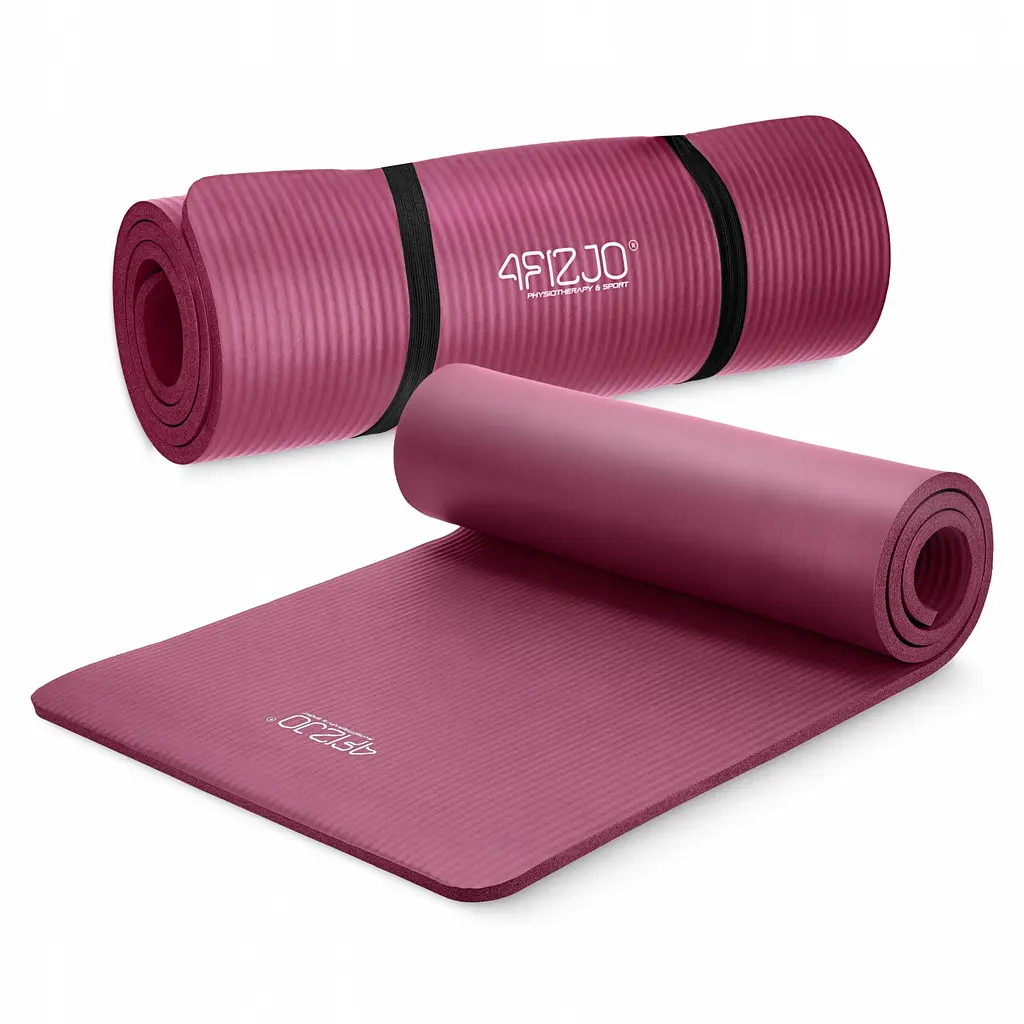 Килимок (мат) спортивний 4FIZJO NBR 180 x 60 x 1.5 см для йоги та фітнесу Burgundy (P-5905973406710) - фото 4
