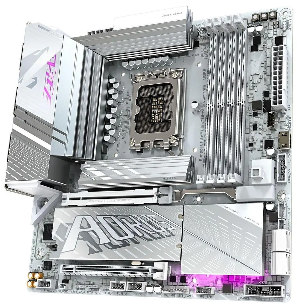 Материнська плата Gigabyte Z890M AORUS ELITE WiFi7 ICE (Z890M AORUS ELITE WIFI7 ICE) (Socket 1851, Intel Z890, Micro-ATX) - фото 2