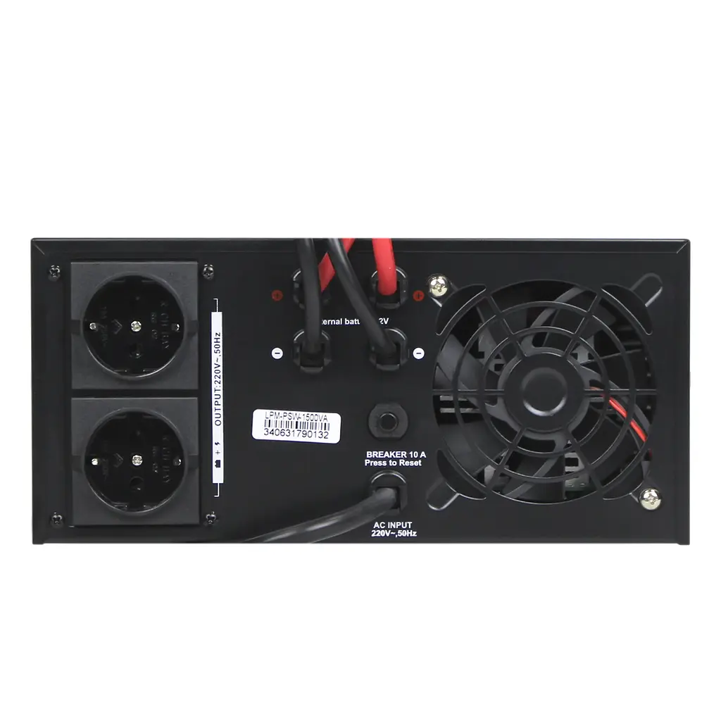 Джерело безперебійного живлення LogicPower LPM-PSW-1500VA (1050 Вт), Lin.int., AVR, 2 x евро, метал - фото 5