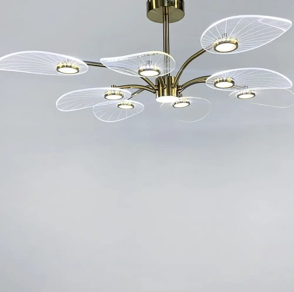 Потолочная люстра с лепестками из прозрачного акрила Ст. C 11-850 | Line F - фото 3