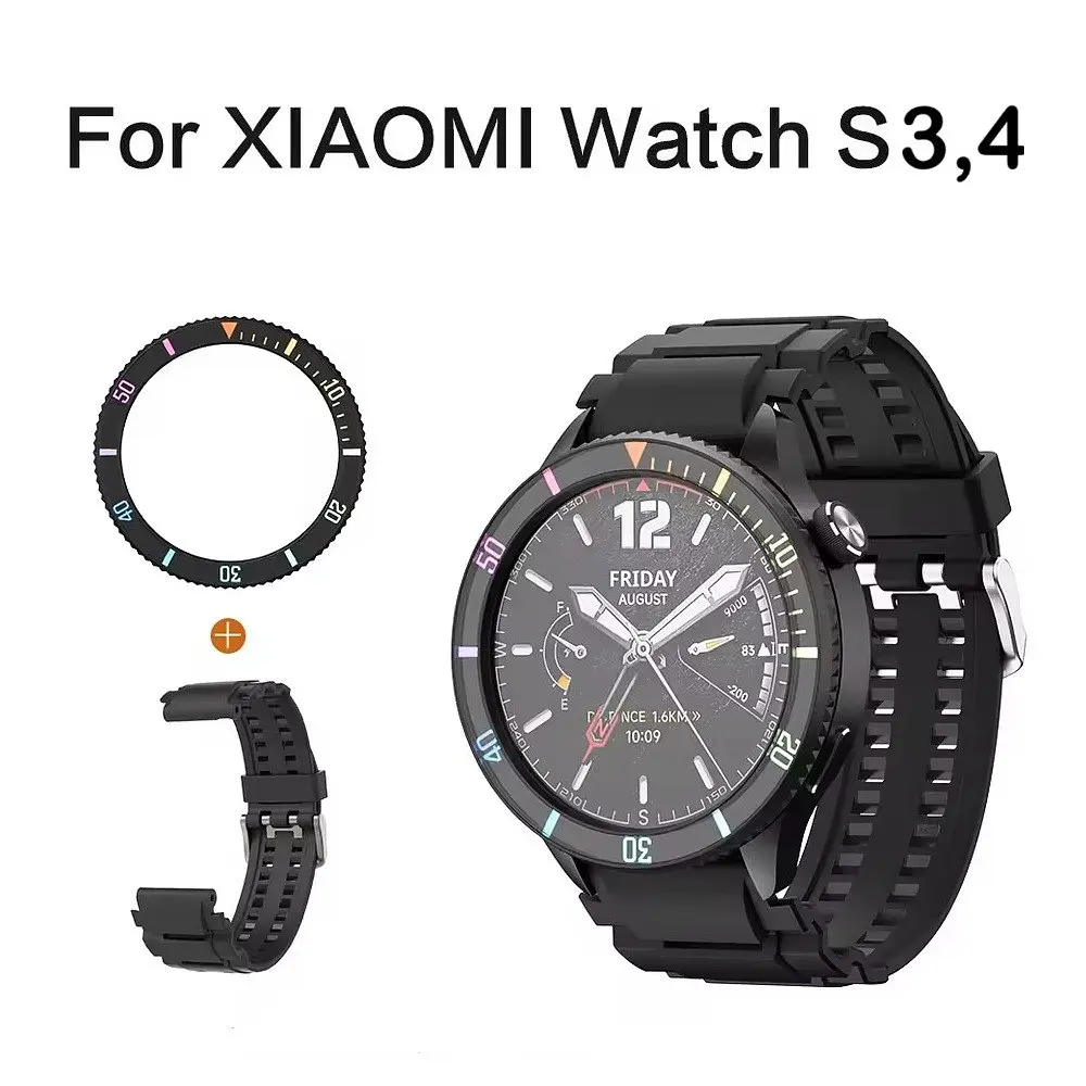 Безель Multicolor и силиконовый ремешок Sikai для смарт-часов Xiaomi Watch S3/S4 - фото 4