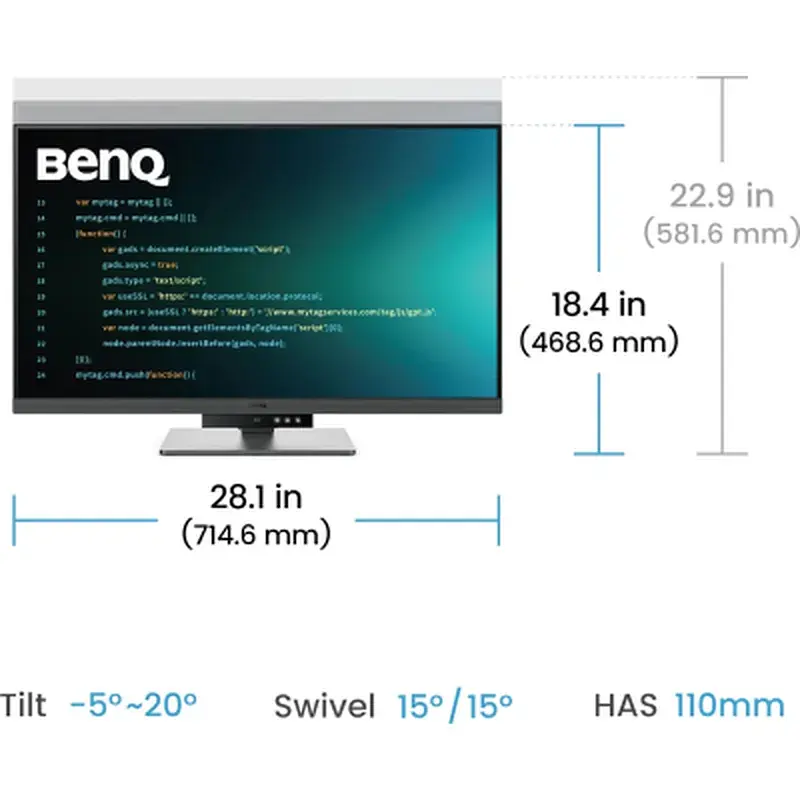 Монітор BenQ RD320U Metallic Grey - фото 11