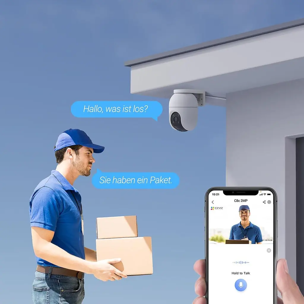 WiFi камера EZVIZ C8c 2MP, поворотна 360°, нічне бачення, трекінг, звук - фото 5