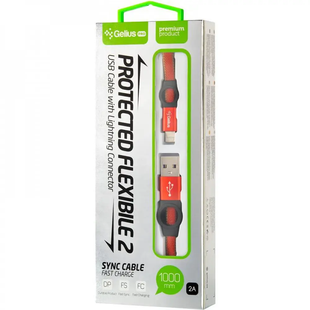 USB кабель Gelius Pro Flexible 2 GP-UC07i iPhone X Lighting Red - фото 3