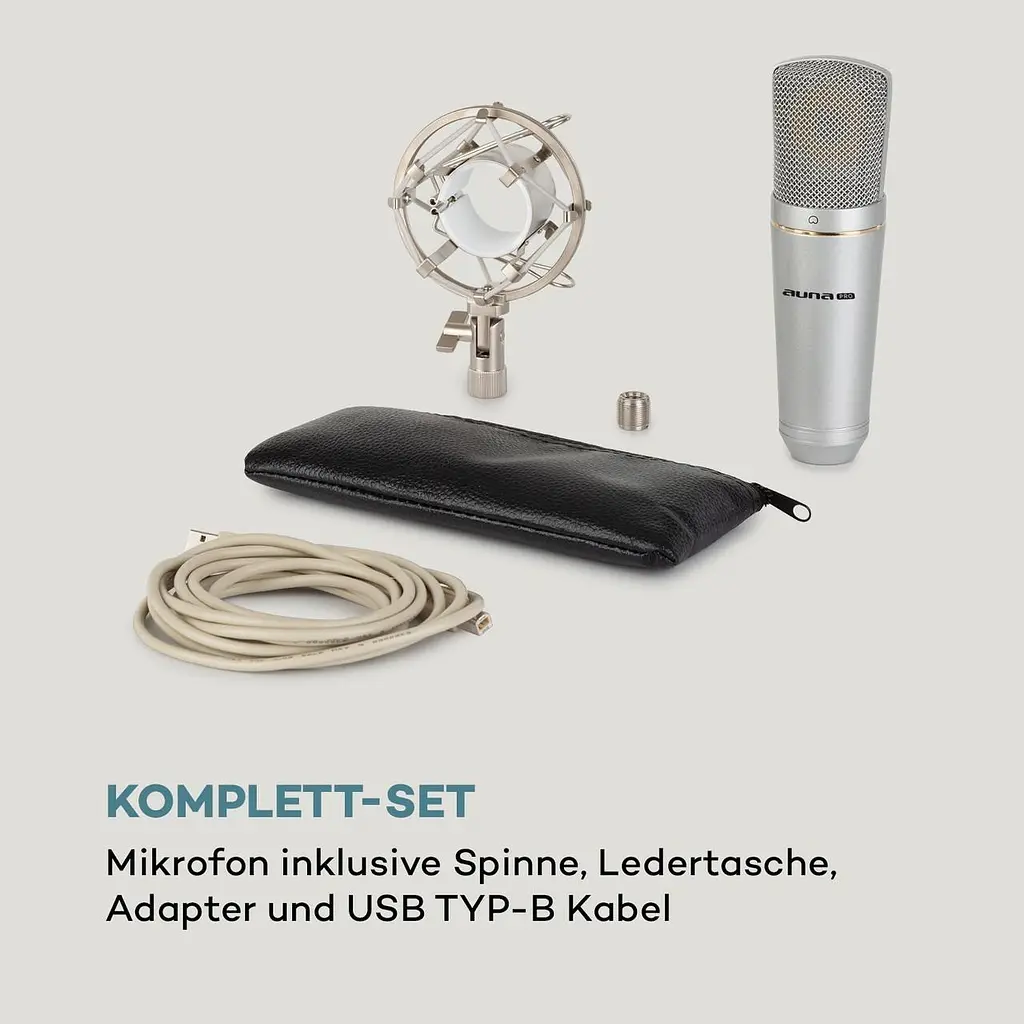 Конденсаторный микрофон Auna MIC-920 USB (10034262) - фото 4