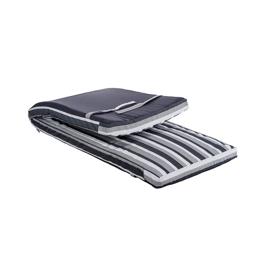 Матрас для шезлонга Ost-Fran Cleo полосатый черно-серо-белый 1221, 192x60х8 см - фото 2