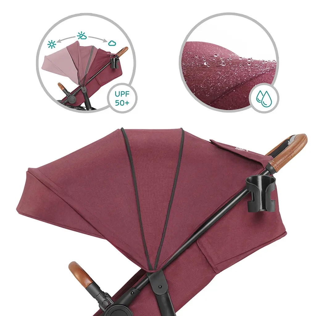 Прогулочная коляска Kinderkraft Grande LX Burgundy - фото 8