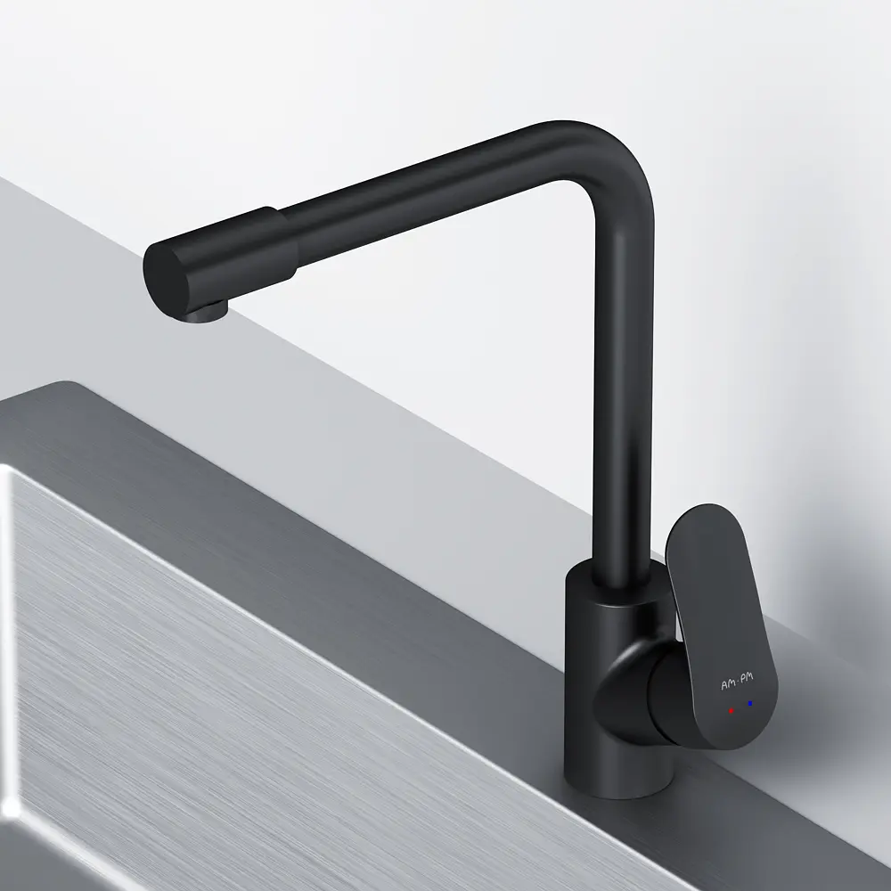 Смеситель для кухни на две воды Am.Pm Like L-излив black matt F8005722 Черный матовый - фото 4