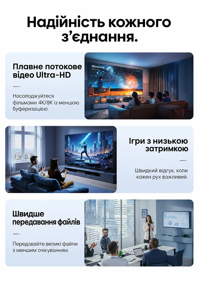 Ethernet-патч-корд Vention довжина 2 м LAN-кабель роз’єми RJ45 8P8C на обох кінцях Cat6A UTP неекранована вита пара заявлена швидкість передавання 10 Гбіт/с фактичний результат залежить від пристроїв і умов мережі зовнішній діаметр 6 мм рельєфна гнучка оболонка гарантія 2 роки чорний виріб із напівпрозорими синіми штекерами в чорних корпусах (ISCBH) - фото 12