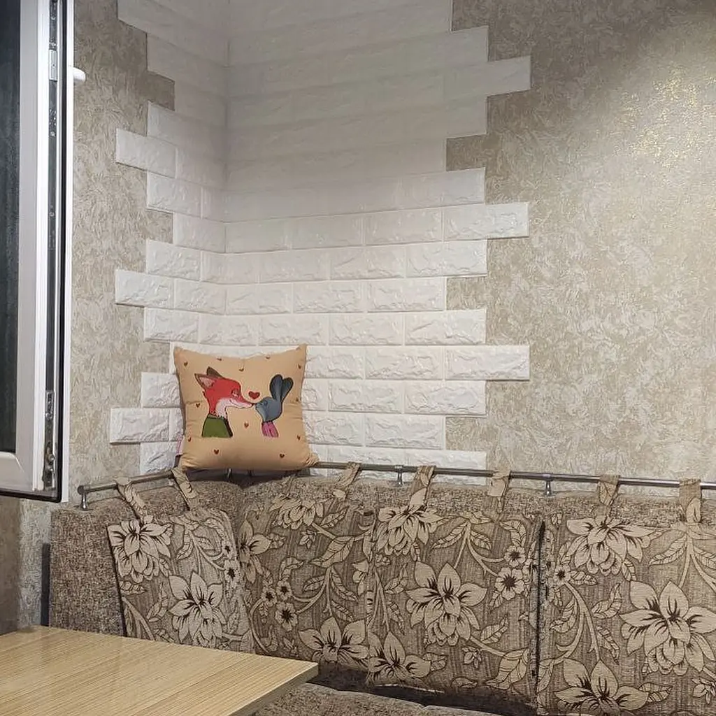 Самоклейка декоративна 3D панель 3D Loft під білу цеглу 700x770x7 мм - фото 2