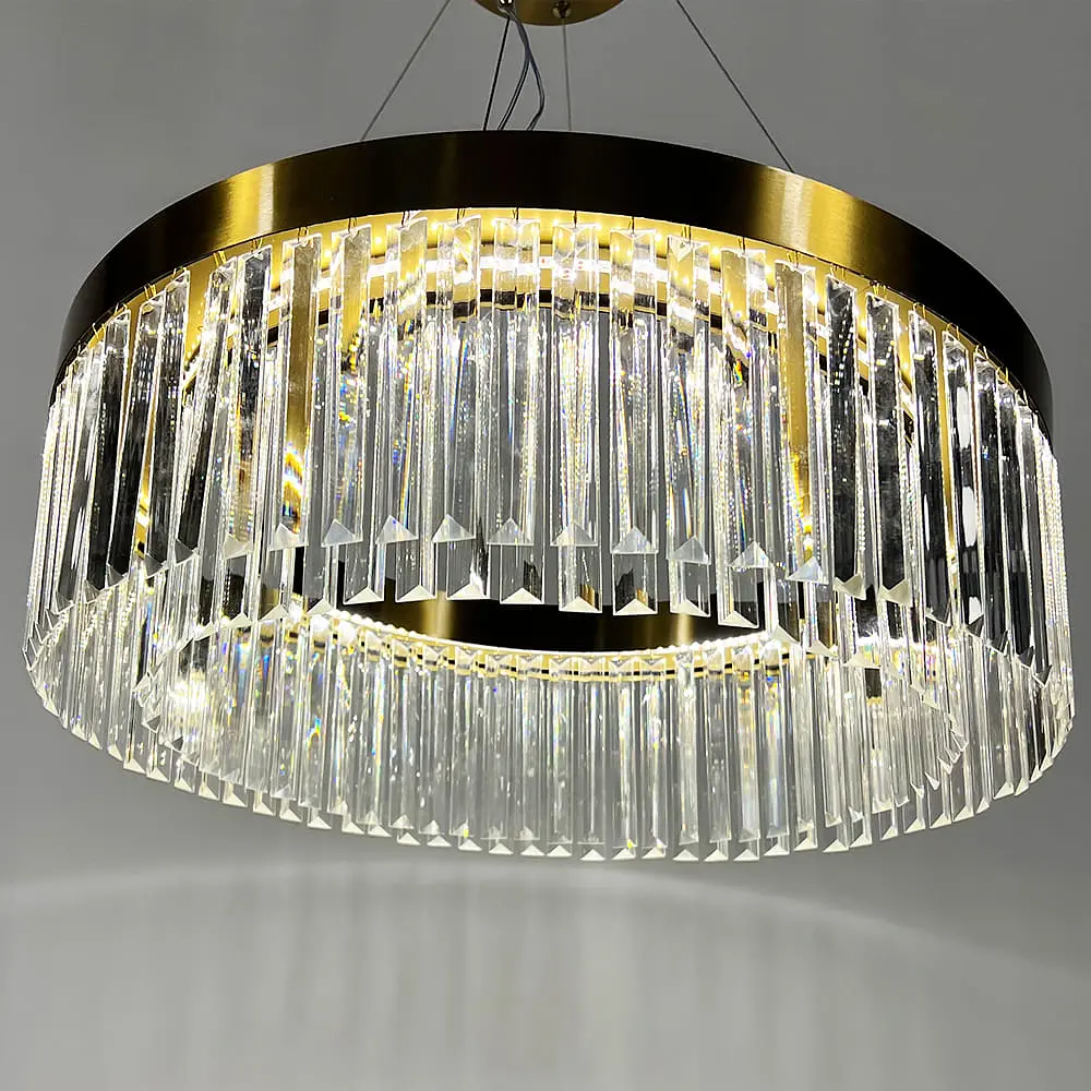 Люстра в латунном кольцевом корпусе с хрусталем Ø 60 см | Line F | Ст. MJ310-600 AB - фото 6