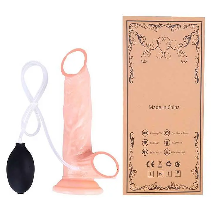 Фалоімітатор реалістичний з імітацією сім'явиверження Squirt Extreme Dildo 21*4 см Тілесний - фото 4
