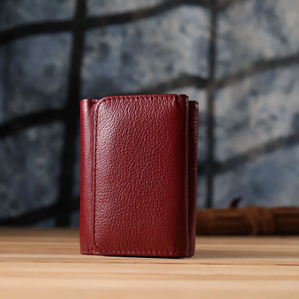 Компактний гаманець зручного формату із натуральної шкіри ST Leather 23077 бордовий - фото 10
