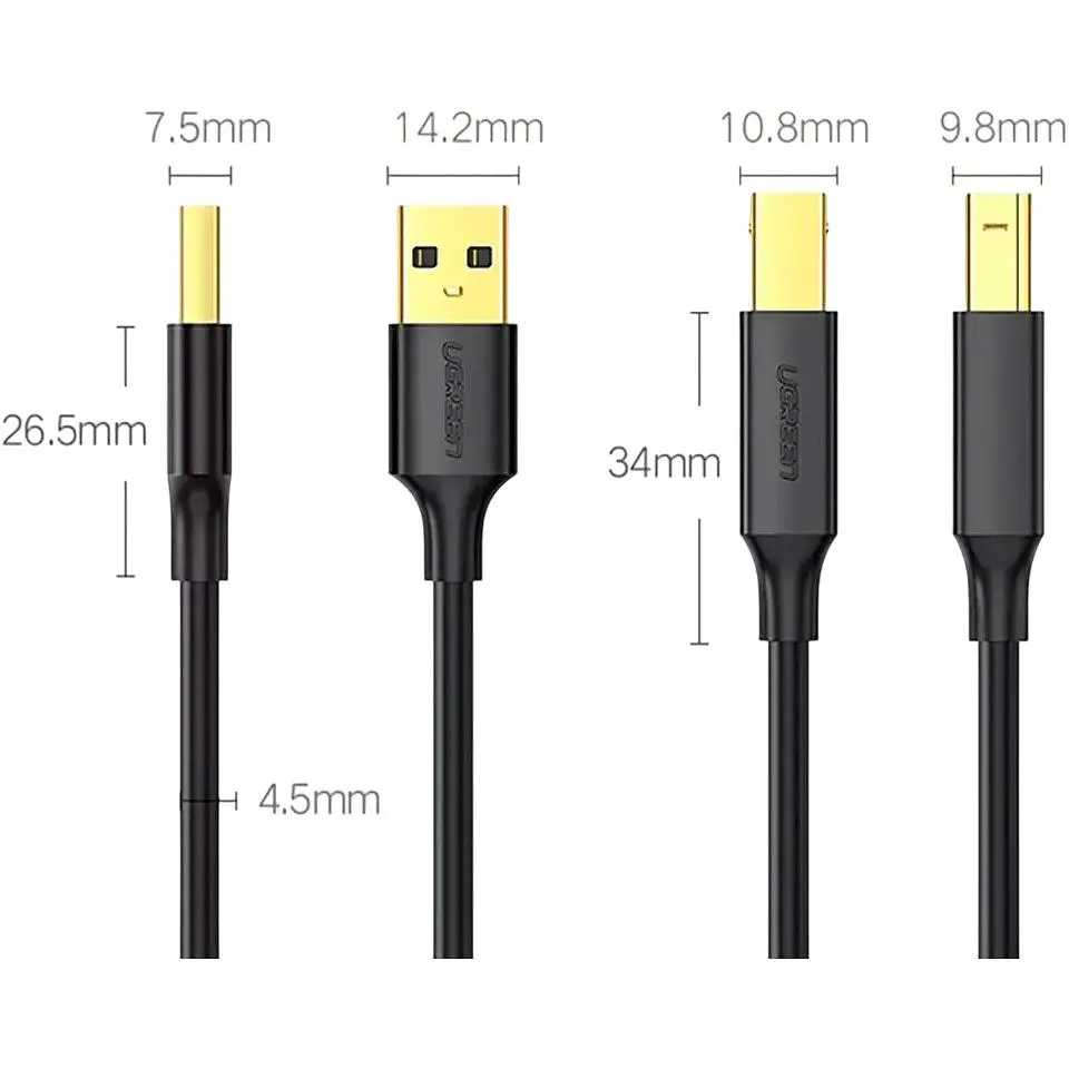 Кабель Ugreen US135 USB-A to USB-B 5m (10352) [171848] - фото 5