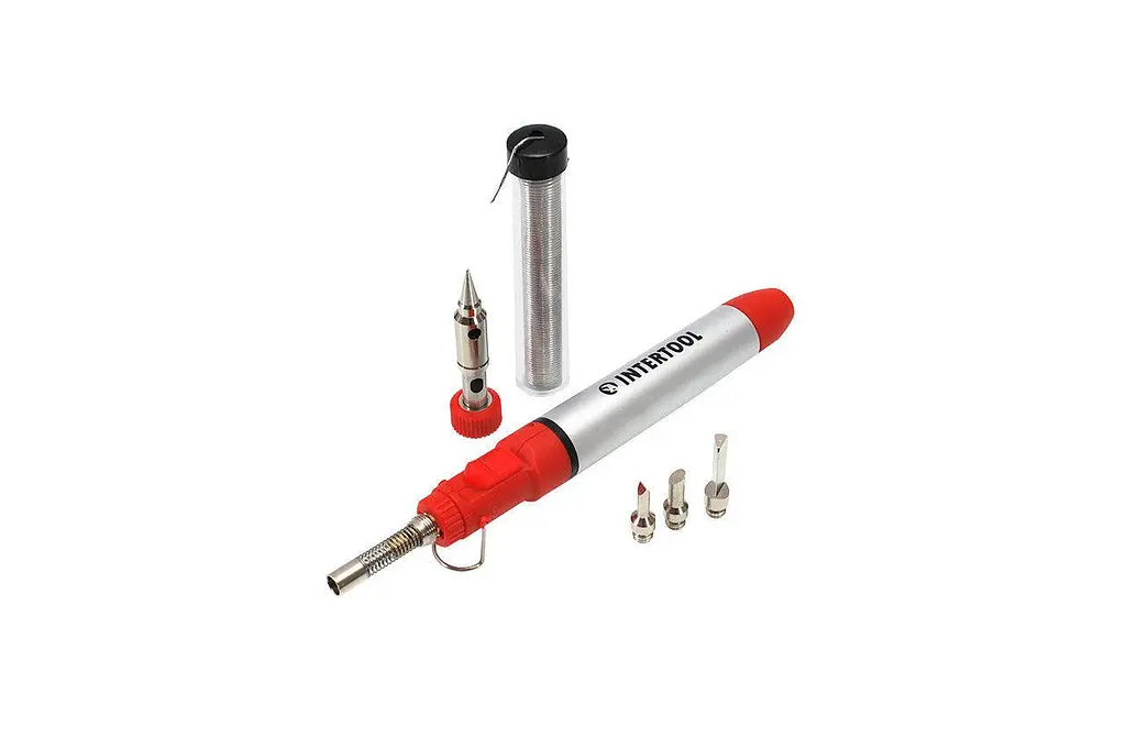 Паяльник микрогорелка газовая для пайки и резки с аксессуарами Intertool GB-0005 12 мл 1300°C (в наборе 7 предметов) - фото 5