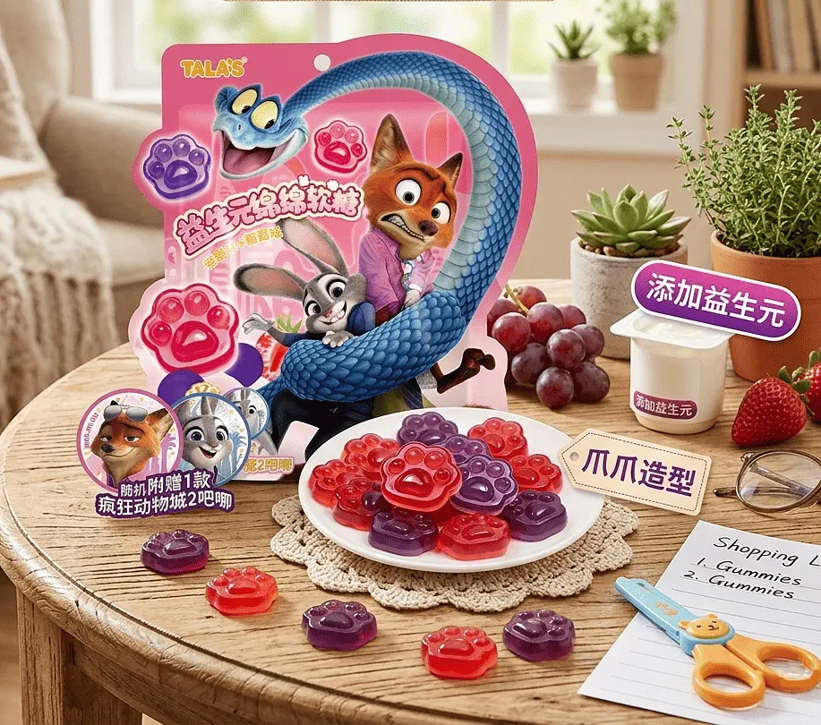 Жувальні цукерки TALA'S Disney Zootopia Strawberry and Grape Flavor 80г - фото 2