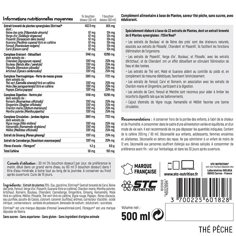  Комплекс для схуднення STC Nutrition Drainaxyl 500 The Peche 500 мл - фото 3