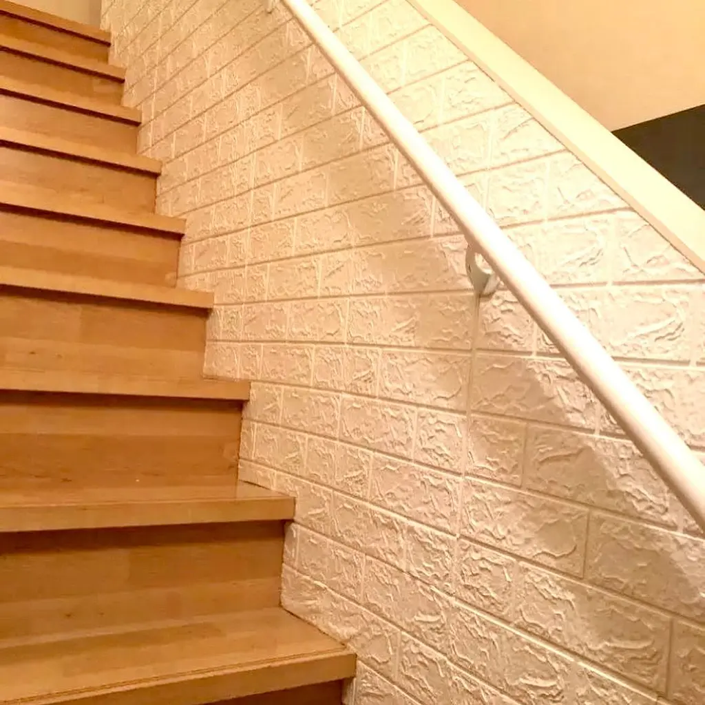 Самоклеюча декоративна 3D панель 3D Loft під білу матову цеглу в рулоні 3080x700x3 мм - фото 2