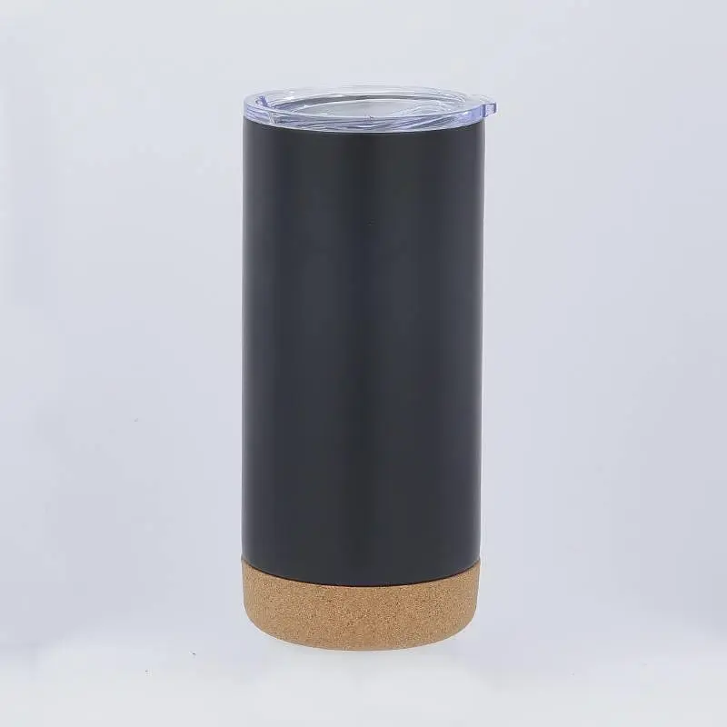 Стакан с пробковым дном 480 мл Black из нержавеющей стали с двойными стенками - фото 5