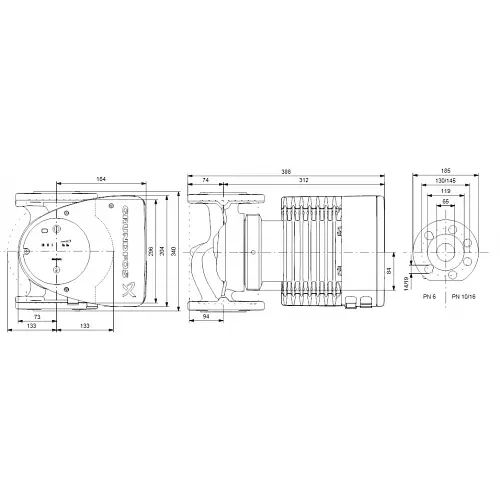 Циркуляційний насос Grundfos Magna1 65-150 F 340 (99221375) - фото 2