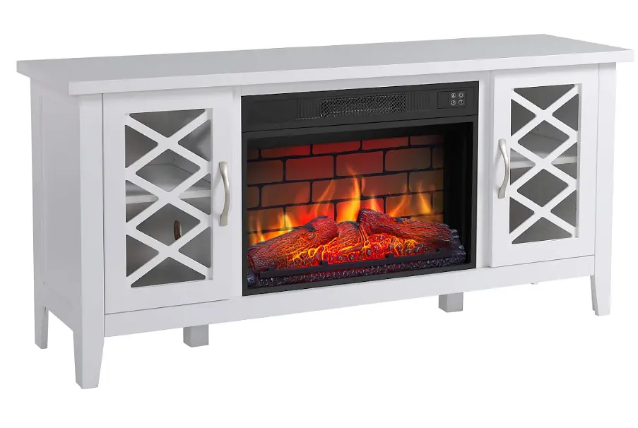 Камінокомплект ArtiFlame Odessa AF23 BS білий з обігрівом і звуком горіння вогню