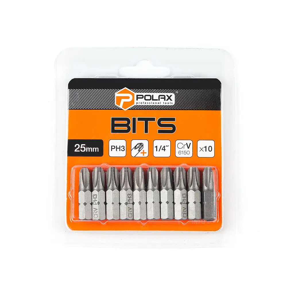 Біта сталева Polax 25 мм PH3 1/4", 10 шт (51-067) - фото 2