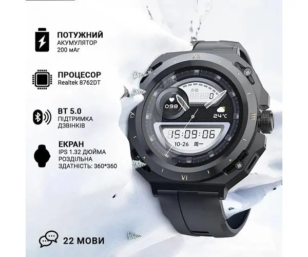 Годинник розумний Hoco Y14 call version з функцією дзвінків IP67 (6931474798923) - фото 5